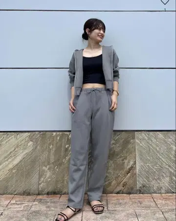 드라이 맨투맨 크롭 풀 집업 후드티 팬츠 셋업 UNIQLO