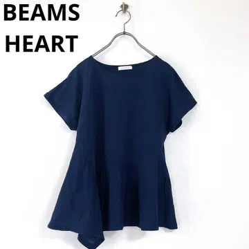 [ BEAMS HEART ] 빔즈하트(F) 반팔 블라우스 비대칭