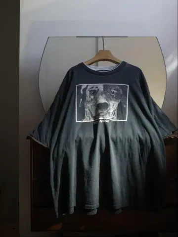 90s dog portrait T-shirt 'BO NOSE'
