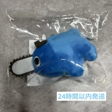 로손 콜라보 포치타 봉제 인형 키링 체인소 맨 파랑 포치타