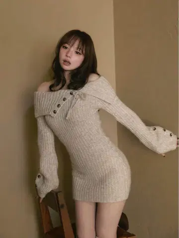 andmary Amari 리본 미니 드레스