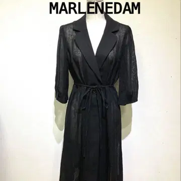 MARLENEDAM 7부 소매 롱 가디건 자켓 린넨 혼방 비침