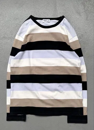 [레어 컬러] 90s archive agnes.b l/s 보더 롱t