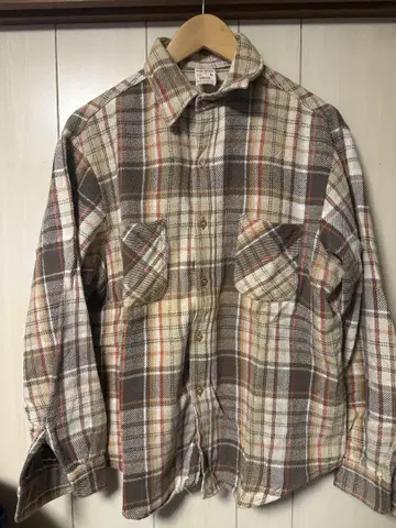 70s 빅맥 뱀 플란넬 셔츠 좋은 배색 단색 택