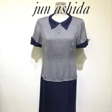 jun ashida 네이비 반팔 롱 원피스 사이즈 9호 일본제
