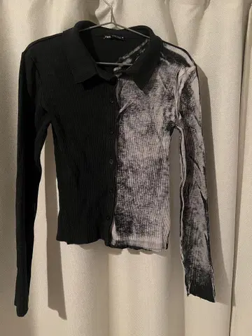 ZARA 바이컬러 긴팔 셔츠 사이즈 S