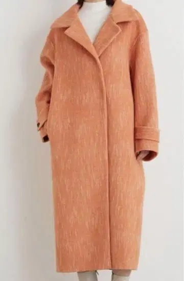 릴리 브라운 오렌지 스탠드 카라 롱 코트