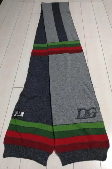 D&G 스트라이프 머플러 그레이