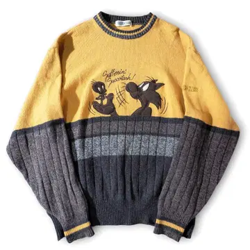 90'S 빈티지 그린 클럽 니트 스웨터 L~XL 상당