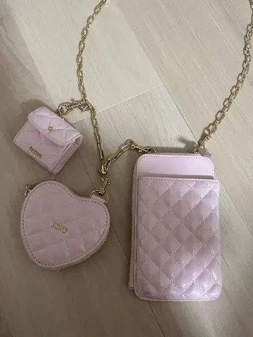 FURFUR 핑크 퀼팅 숄더백