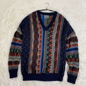 GECCU 게크 3D 니트 스웨터 V넥 S 남성용 일본 LL 정도