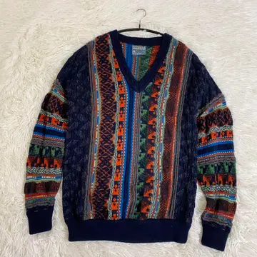 GECCU 게크 3D 니트 스웨터 V넥 S 남성용 일본 LL 정도