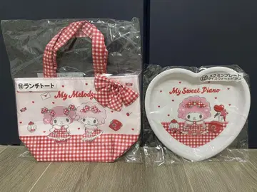 My Melody 런치 토트백과 플레이트 세트