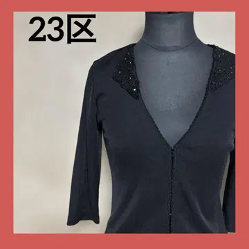 23구 레이스 자수 가디건 블랙 사이즈 32 새상품급