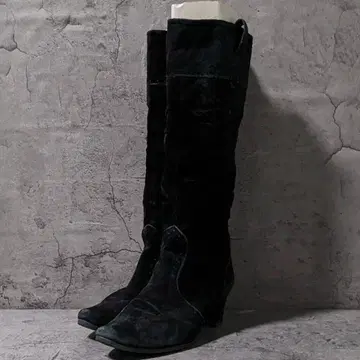 [ 롱 부츠 ] ( 23.5 ) 스웨이드 블랙 여성용