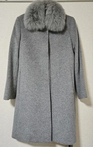 anysis 그레이 퍼 옷깃 롱 코트