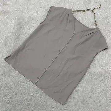 PLST 프론트 버튼 티셔츠 그레이 M 심플