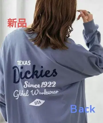 택 포함 새상품 Dickies BacK 로고 자수 튜닉 롱T 색스 블루