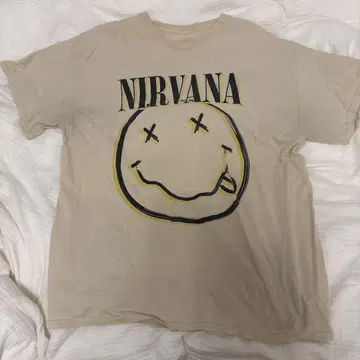 NIRVANA 스마일리 페이스 티셔츠 베이지