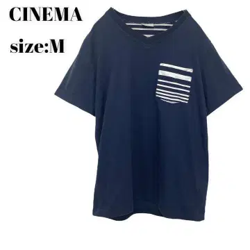 시네마 CINEMA 셔츠 상의 반팔 M 네이비
