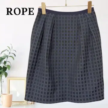 zB776 [ S ] ROPE 스커트 체크 무늬 A라인 플리츠