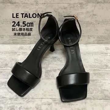 컨디션 최상 LE TALON 스퀘어 앵클 스트랩 샌들 24.5cm