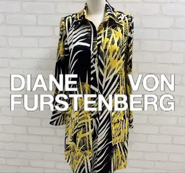 새상품급 DIANE VON FURSTENBERG 팜 리프 무늬 원피스