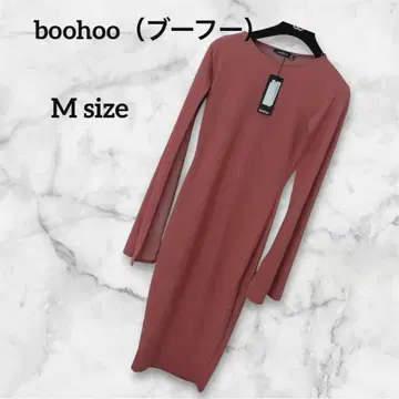 [ 택 포함 새상품 ] boohoo 부흐 슬릿 슬리브 원피스 핑크