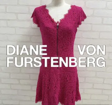 새상품급 DIANE VON FURSTENBERG 레이스 미니 원피스 핑크
