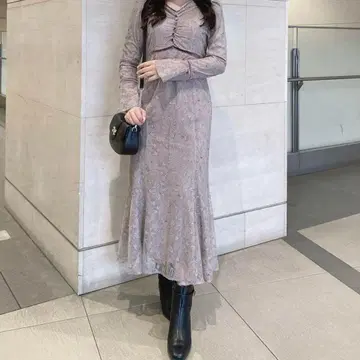 AnMILLE 벨벳 라인 레이스 OP