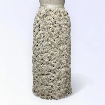 FESHORN 라메 프린지 디자인 타이트 스커트
