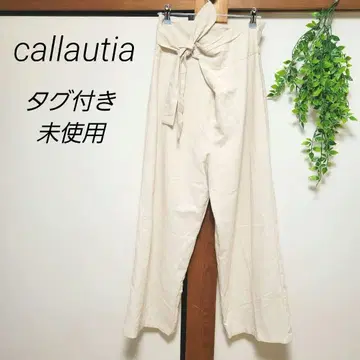 callautia  와이드 팬츠 허리 리본 베이지 택 포함