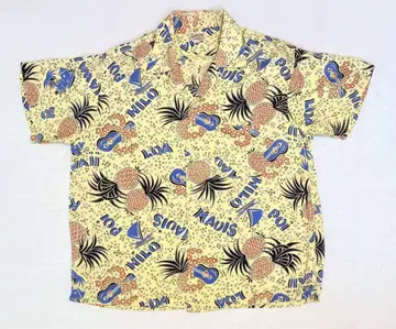 50s 하와이안 셔츠 Hawaiian 좋은 패턴 실크 레이온