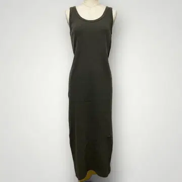 오메카시 오메카시 코튼 리브 맥시 길이 슬리브리스 원피스