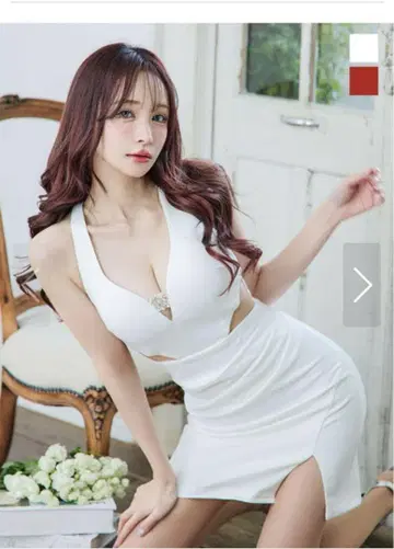 JEWELS 원컬러 사이드 시어 비쥬 드레스 M
