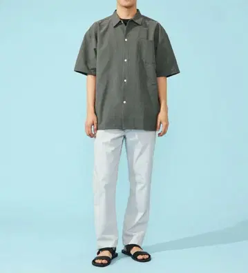 빅 셔츠 [ 반팔 ] EDWIN 차콜 그레이
