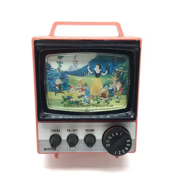 당시물 올드 디즈니 오르골 TV 저금통 백설공주 쇼와 레트로