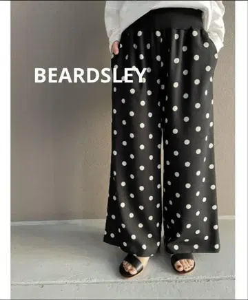 새상품급 BEARDSLEY 허리 리브 도트 팬츠