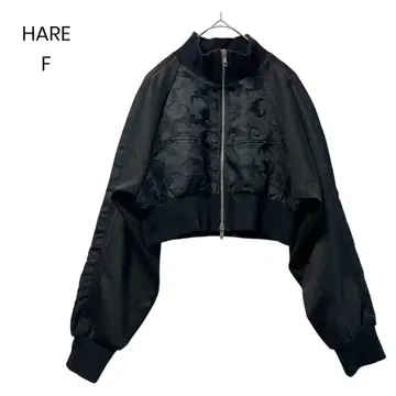 [ HARE ] 크롭 자켓 F 자수 숏 기장 블루종 a1011