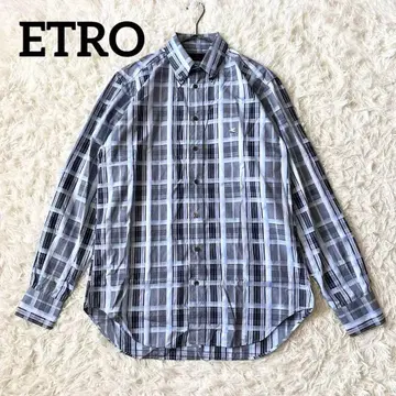 새상품급 ETRO 에트로 체크 Y셔츠 남성용 셔츠