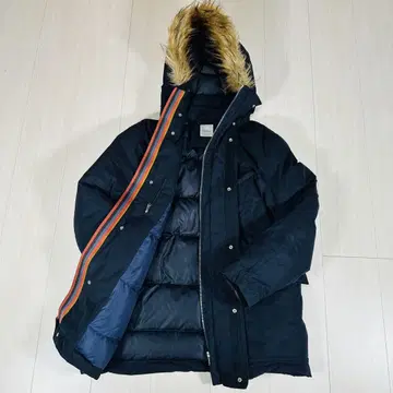 폴스미스 다운 자켓 코트 현행 멀티 스트라이프 네이비 S