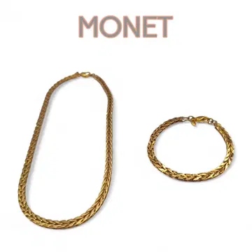 MONET 빈티지 골드 체인 목걸이 팔찌 2세트