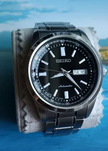 SEIKO 자동 와인딩 손목시계 블랙 SARV003
