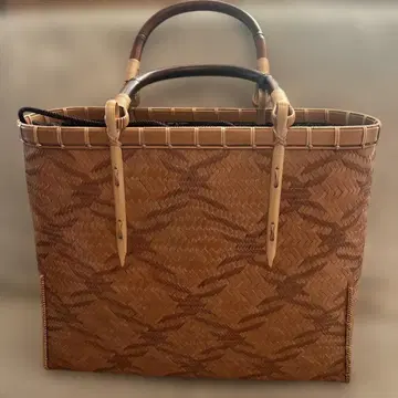 벳푸 대나무 공예 학 문양 아지오 편직 고급 바스켓백 일본 의류