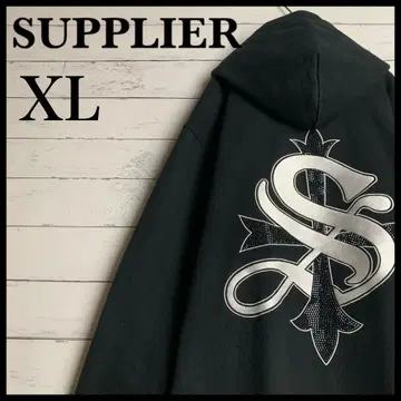 [ 초레어 XL 사이즈 ] 서플라이어 크로스 로고 큐빅 레어 후드티/99