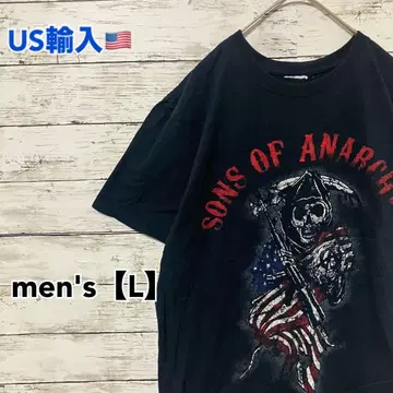 T407 [ US 수입 ] 프린트 티셔츠 블랙 계열 men's [ L ]