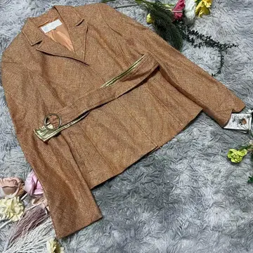 [ FRAGILE ] 택 포함 새상품 실크 자켓 벨트 36 라메 골드