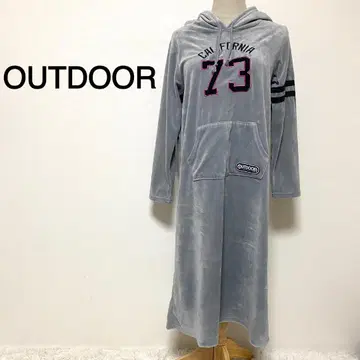 OUTDOOR 네이비 컬러 풀오버 후드티 원피스