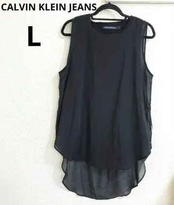 CALVIN KLEIN JEANS [ L ] 쉬폰 레이어드 슬리브리스