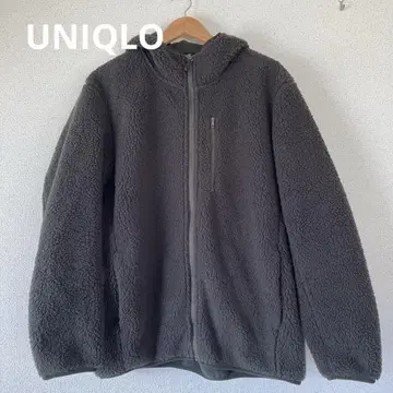 유니클로 UNIQLO 보아 후드 부착 자켓 다크 그린 XL